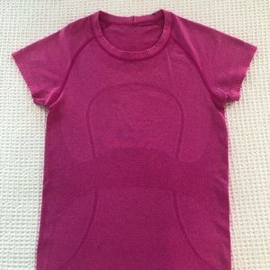 Pink Lululemon Swiftly Short Sleeve Shirt